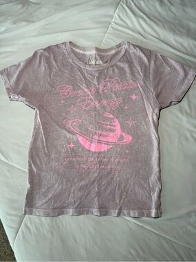 PacSun Golden Hour Purple Grey Pink Graphic Tee Positive Energy Planet